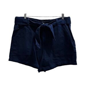 Banana Republic Womens Size 34/18 Navy Blue Tie Waist Utility Shorts Pockets NWT
